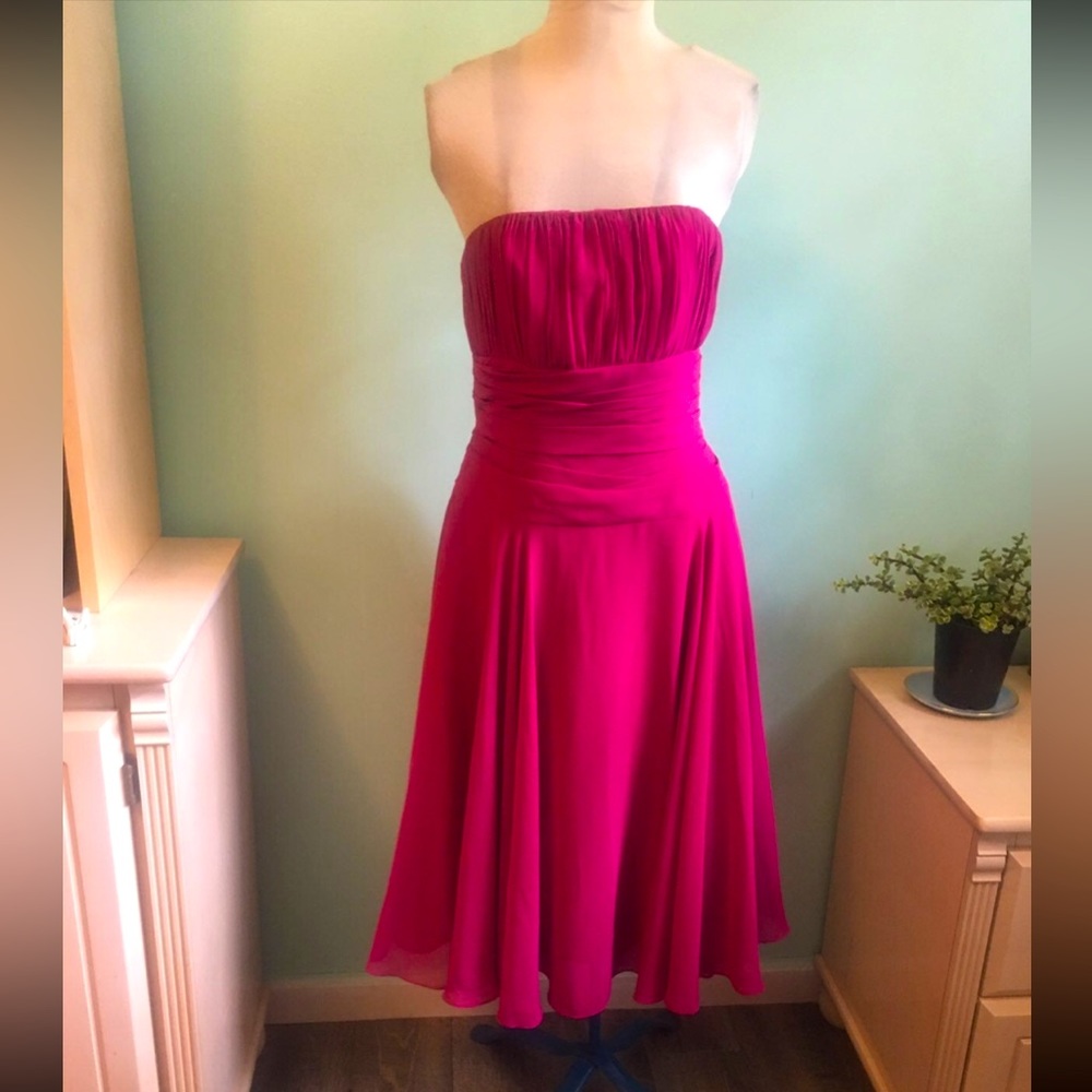 Alexia Designs Raspberry Chiffon Party Dress Sz 8